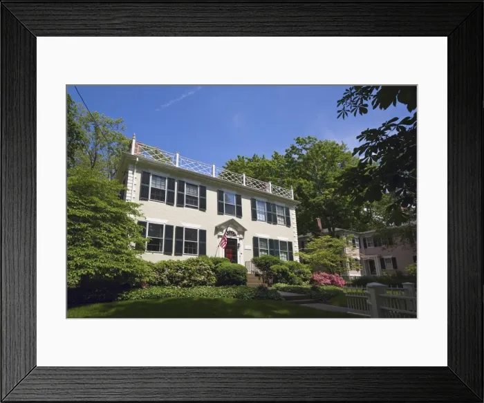 Framed Print : The Federal-style Collins House, designed by Russell Warren in 1785 for Charles Collins Framed Print : The Federal-style Collins House, designed by Russell Warren in 1785 for Charles Collins