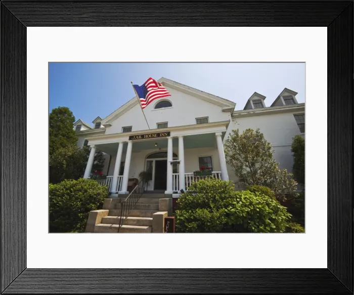 Framed Print : The Jail House Inn, a restored colonial jail dating from 1772, now a hotel Framed Print : The Jail House Inn, a restored colonial jail dating from 1772, now a hotel