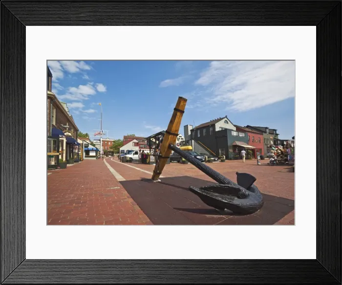 Framed Print : Antique anchor at Bowens Wharf, established in 1760 and now a busy waterfront retail Framed Print : Antique anchor at Bowens Wharf, established in 1760 and now a busy waterfront retail