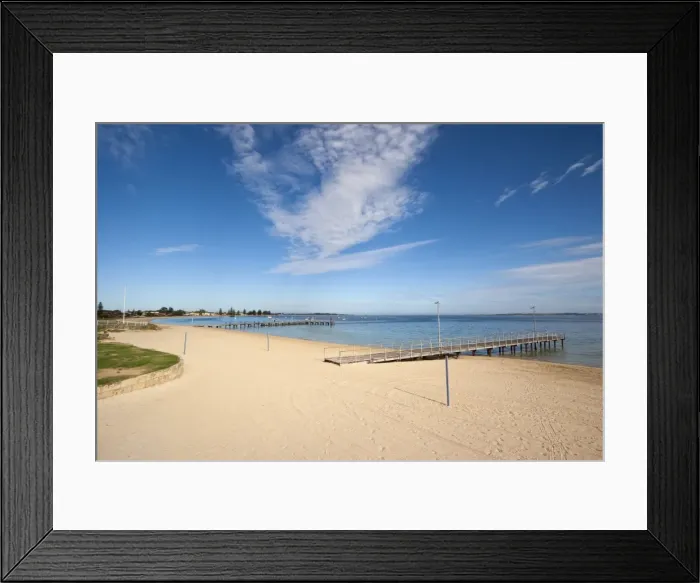 Framed Print : The beach on Cockburn Sound at Rockingham, a southern suburb of Perth near Fremantle Port Framed Print : The beach on Cockburn Sound at Rockingham, a southern suburb of Perth near Fremantle Port