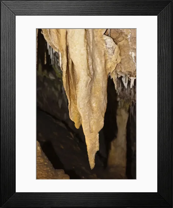 Framed Print : Stalactites with drapery and straws at Ngilgi Cave, a limestone Karst cave system near Yallingup in the South West, Augusta-Margaret River Shire, Western Australia Framed Print : Stalactites with drapery and straws at Ngilgi Cave, a limestone Karst cave system near Yallingup in the South West, Augusta-Margaret River Shire, Western Australia