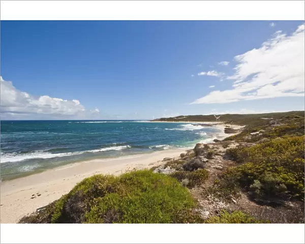 Looking north from Gnarabup towards the famous surf break at the mouth of the Margaret River
