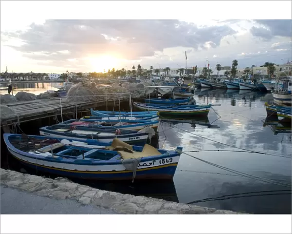 Boats and harbour, Mahdia, Tunisia, North Africa, Africa