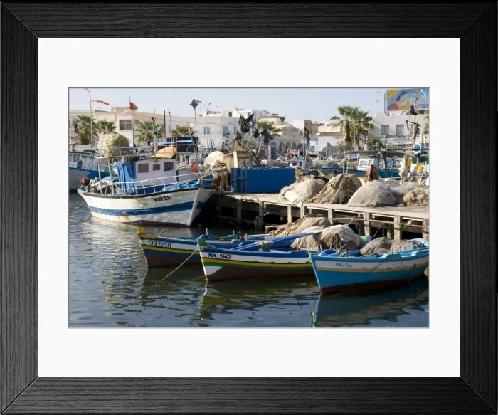 Framed Print : Boats and harbour, Mahdia, Tunisia, North Africa, Africa Framed Print : Boats and harbour, Mahdia, Tunisia, North Africa, Africa