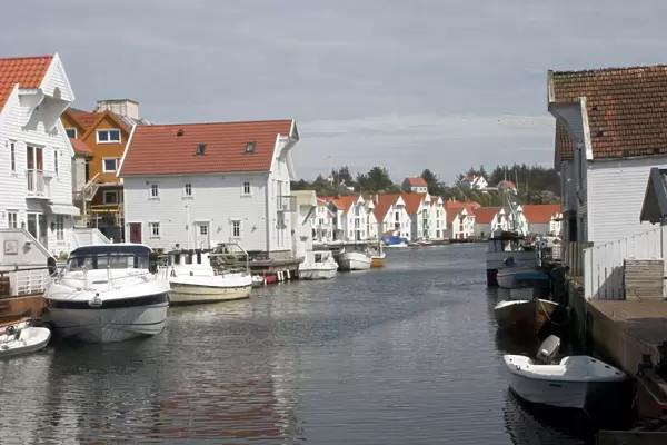 Inner harbour, Skudeneshavn, Norway, Scandinavia, Europe