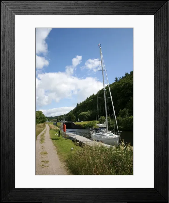 Framed Print : Yacht moored in Crinan Canal, Highlands, Scotland, United Kingdom, Europe Framed Print : Yacht moored in Crinan Canal, Highlands, Scotland, United Kingdom, Europe