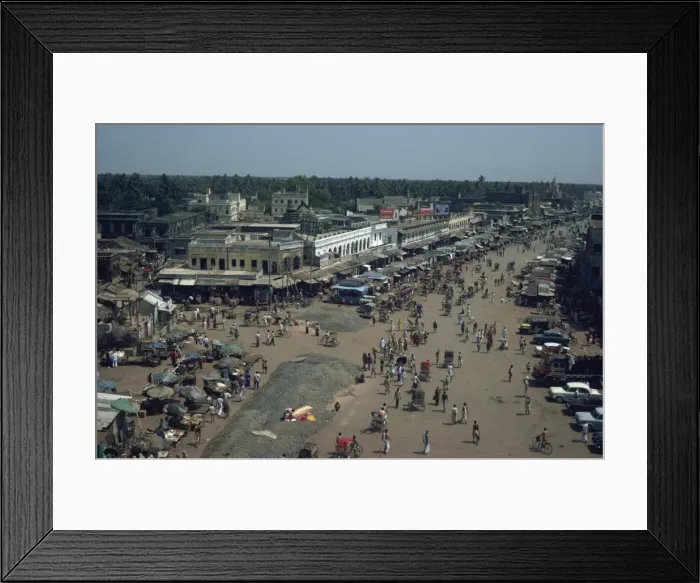 Framed Print : Elevated view taken in 1980 of Puri, Orissa state, India, Asia Framed Print : Elevated view taken in 1980 of Puri, Orissa state, India, Asia
