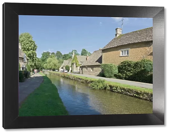 River Eye and Lower Slaughter village, Gloucestershire, The Cotswolds, England