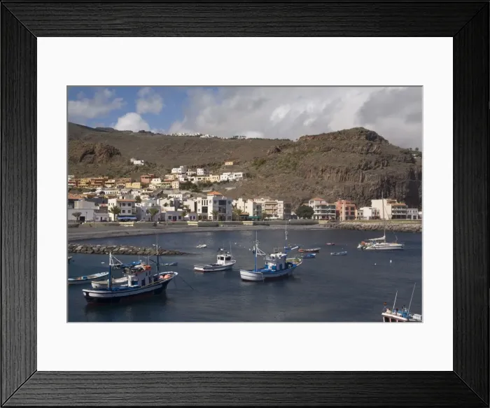 Framed Print : Playa Santiago harbour, La Gomera, Canary Islands, Spain, Atlantic, Europe Framed Print : Playa Santiago harbour, La Gomera, Canary Islands, Spain, Atlantic, Europe