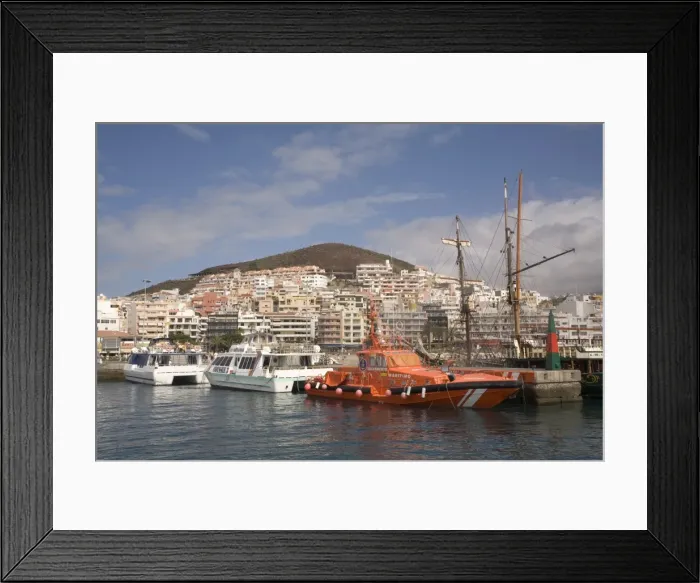 Framed Print : Los Cristianos harbour, Tenerife, Canary Islands, Spain, Atlantic, Europe Framed Print : Los Cristianos harbour, Tenerife, Canary Islands, Spain, Atlantic, Europe
