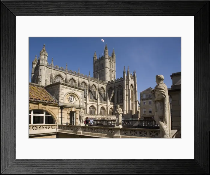 Framed Print : Abbey from Roman Baths, Bath, UNESCO World Heritage Site, Avon, England Framed Print : Abbey from Roman Baths, Bath, UNESCO World Heritage Site, Avon, England