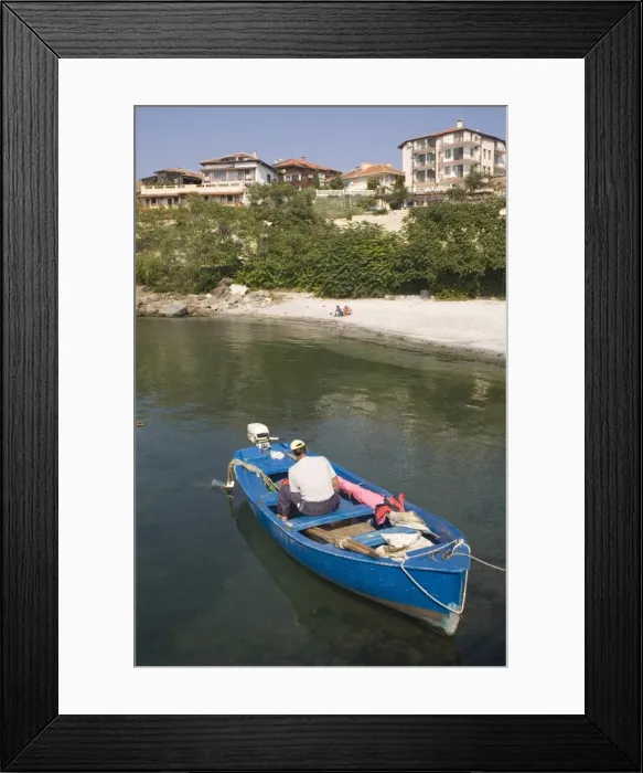 Framed Print : Beach and boat, Nessebar, Bulgaria, Europe Framed Print : Beach and boat, Nessebar, Bulgaria, Europe
