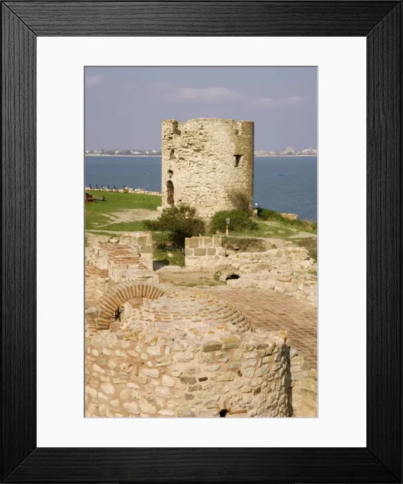 Framed Print : Seashore Basilica and windmill tower, Nessebar, Bulgaria, Europe Framed Print : Seashore Basilica and windmill tower, Nessebar, Bulgaria, Europe
