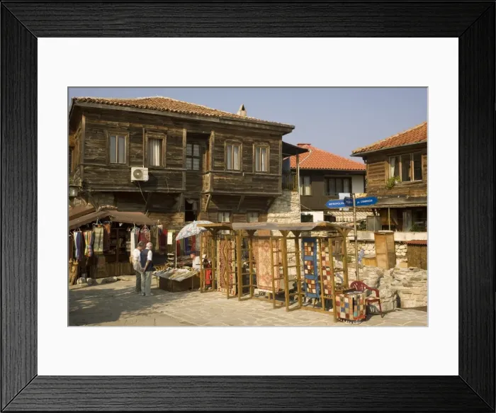 Framed Print : Shops, Nessebar, Bulgaria, Europe