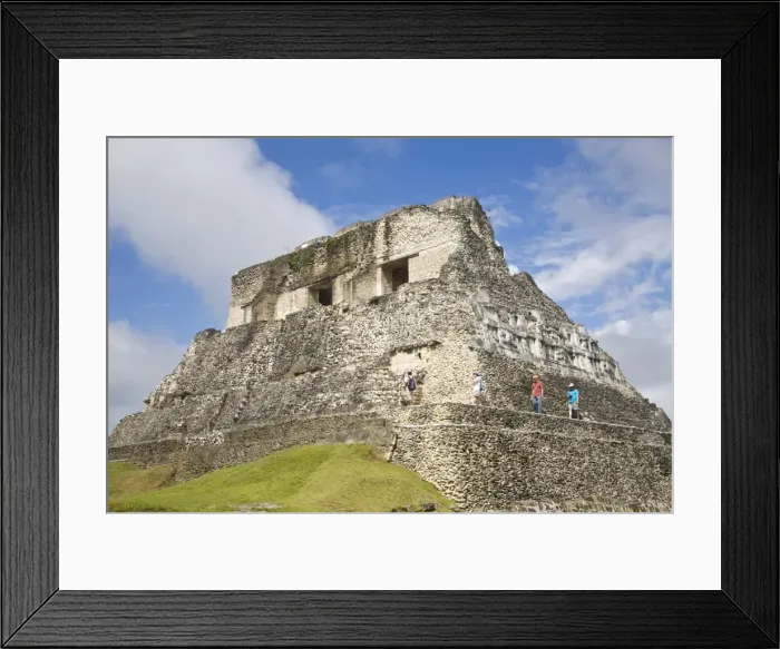 Framed Print : Tourists on the 130ft high El Castillo, Xunantunich Ruins, San Ignacio Framed Print : Tourists on the 130ft high El Castillo, Xunantunich Ruins, San Ignacio