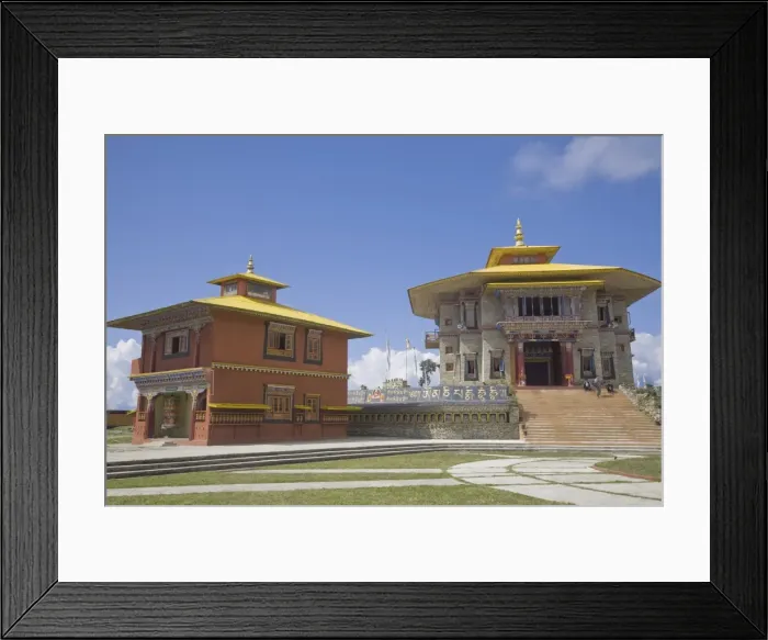 Framed Print : The new Karma Theckhling Monastery, built in traditional Sikkim style of stone Framed Print : The new Karma Theckhling Monastery, built in traditional Sikkim style of stone
