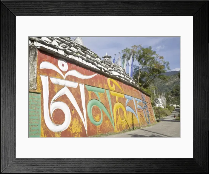 Framed Print : Colourful mani wall with Tibetan inscriptions, Tashiding, Sikkim, India, Asia Framed Print : Colourful mani wall with Tibetan inscriptions, Tashiding, Sikkim, India, Asia