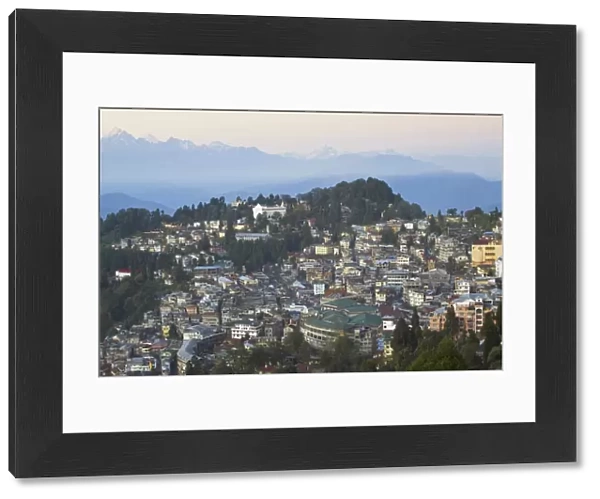 View of city center, Darjeeling, West Bengal, India, Asia