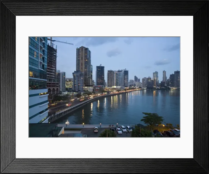 Framed Print : Avenue Balboa city skyline at night, Panama City, Panama, Central America Framed Print : Avenue Balboa city skyline at night, Panama City, Panama, Central America