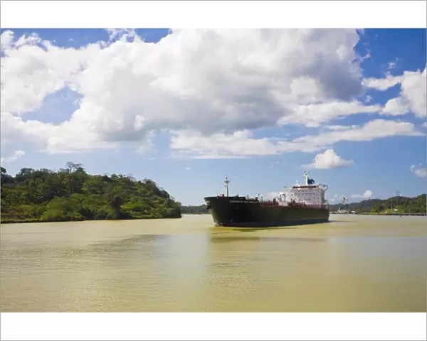 Container ship, Panama Canal, Panama, Central America