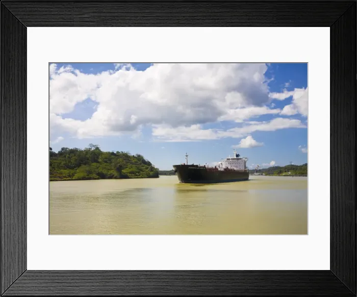 Framed Print : Container ship, Panama Canal, Panama, Central America Framed Print : Container ship, Panama Canal, Panama, Central America
