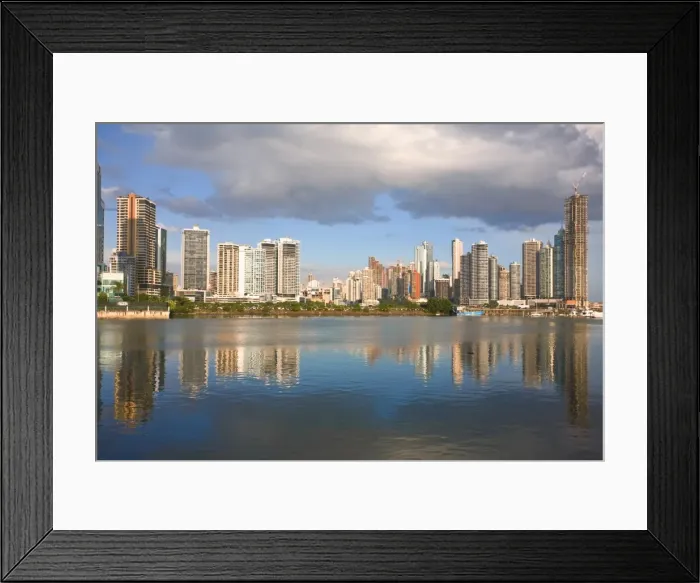 Framed Print : Avenue Balboa and Punta Patilla buildings reflected in Panama Bay, Panama City Framed Print : Avenue Balboa and Punta Patilla buildings reflected in Panama Bay, Panama City