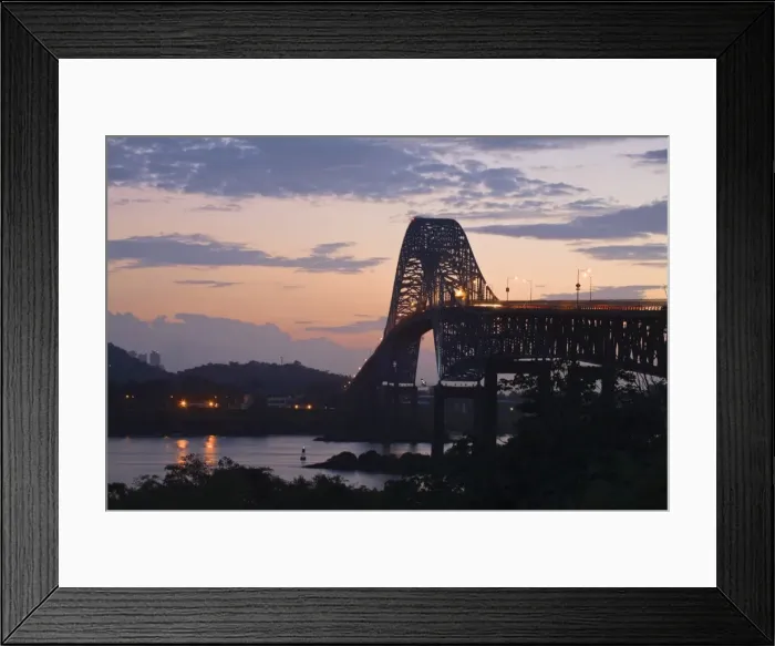 Framed Print : Bridge of the Americas at sunrise, Panama City, Panama, Central America Framed Print : Bridge of the Americas at sunrise, Panama City, Panama, Central America