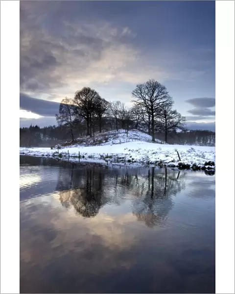 LF000148. Winter view of River Brathay at dawn