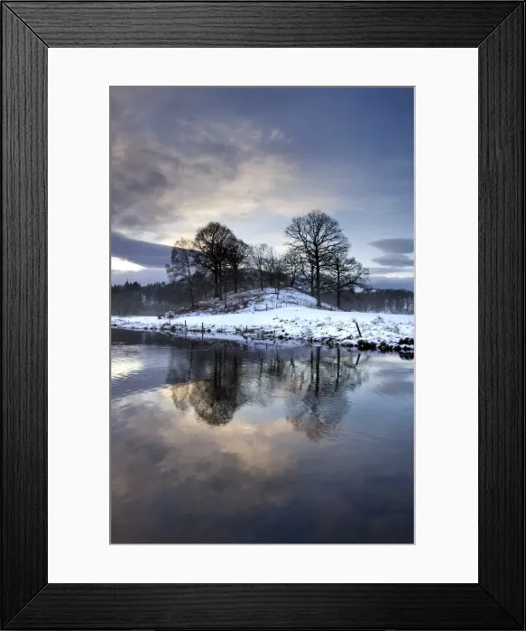 Framed Print : LF000148. Winter view of River Brathay at dawn Framed Print : LF000148. Winter view of River Brathay at dawn