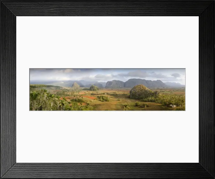 Framed Print : Panoramic view of the Vinales Valley showing limestone hills known as Mogotes Framed Print : Panoramic view of the Vinales Valley showing limestone hills known as Mogotes