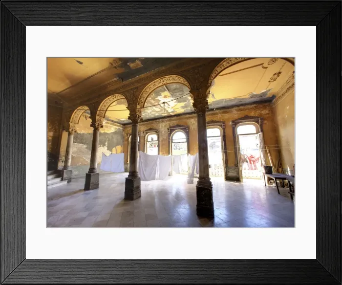 Framed Print : Interior of a once ornate and grand apartment building, now in a state of disrepair Framed Print : Interior of a once ornate and grand apartment building, now in a state of disrepair