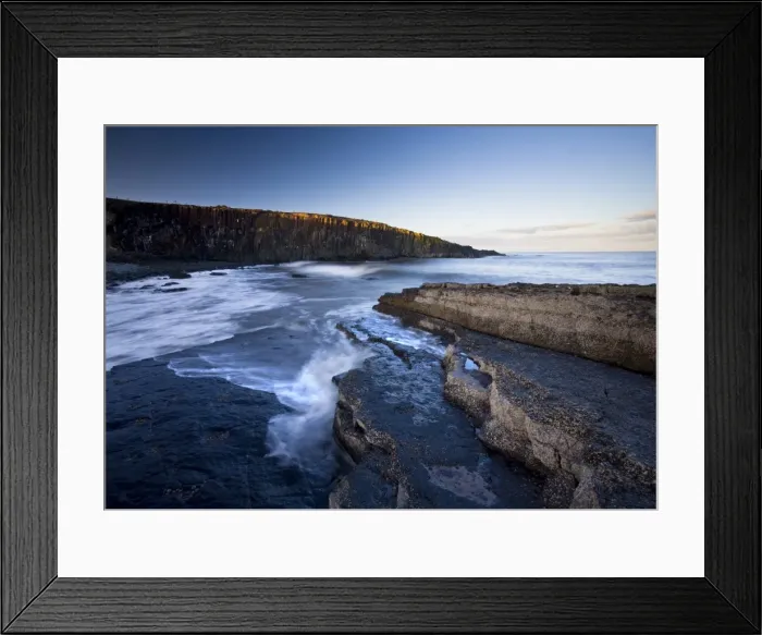 Framed Print : Cullwernose Point bathed in late afternoon light with incoming tide, near Howick Framed Print : Cullwernose Point bathed in late afternoon light with incoming tide, near Howick