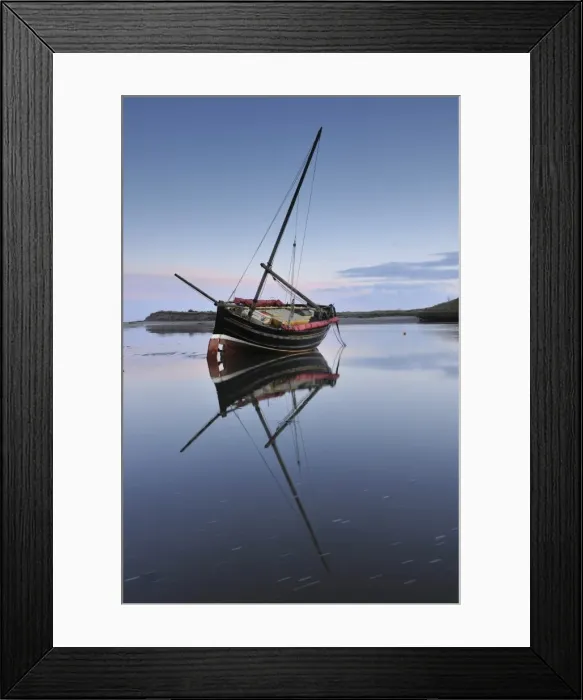 Framed Print : Old ketch reflecting in Aln Estuary as tide rises, Alnmouth, Northumberland Framed Print : Old ketch reflecting in Aln Estuary as tide rises, Alnmouth, Northumberland