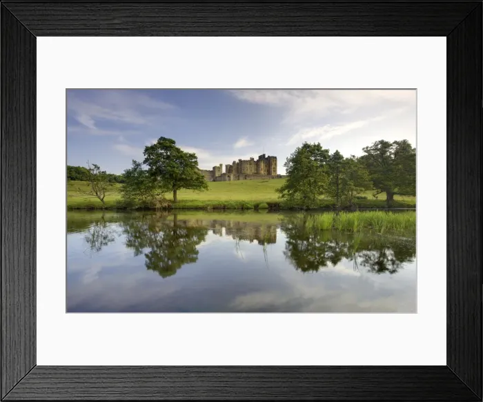 Framed Print : Alnwick Castle reflecting in River Aln, Alnwick, Northumberland, England Framed Print : Alnwick Castle reflecting in River Aln, Alnwick, Northumberland, England