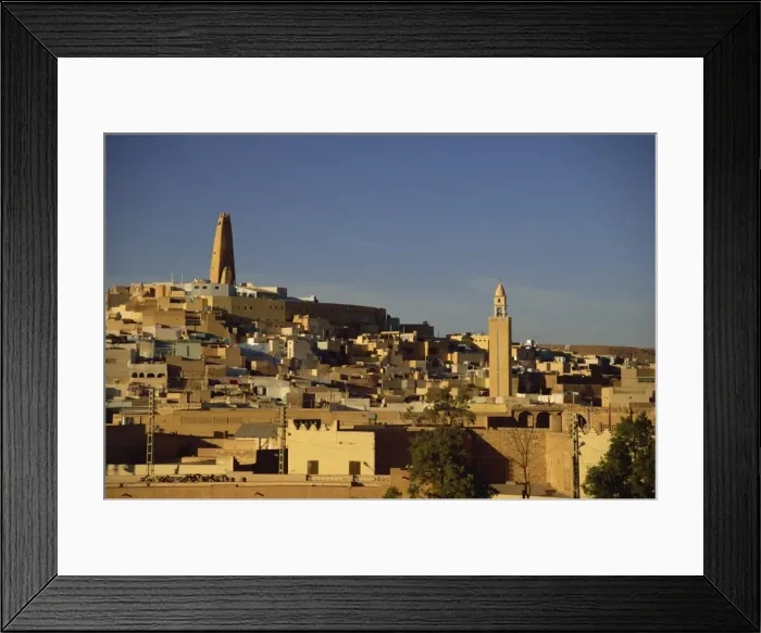 Framed Print : Old Mozabite town with mosques, Ghardaia, Algeria, North Africa, Africa Framed Print : Old Mozabite town with mosques, Ghardaia, Algeria, North Africa, Africa