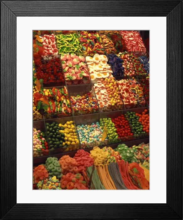 Framed Print : Sweets, La Boqueria market, Las Ramblas, Barcelona, Catalonia, Spain, Europe Framed Print : Sweets, La Boqueria market, Las Ramblas, Barcelona, Catalonia, Spain, Europe