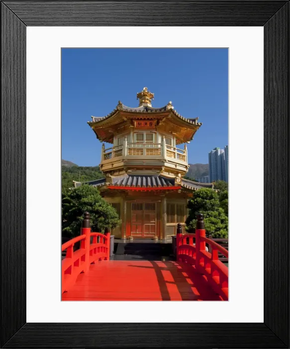 Framed Print : Chi Lin nunnery pagoda, Hong Kong, China, Asia Framed Print : Chi Lin nunnery pagoda, Hong Kong, China, Asia