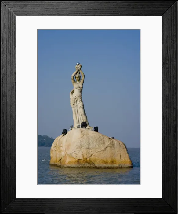 Framed Print : Fisher girl statue, , Zhuhai, Guangdong, China, Asia