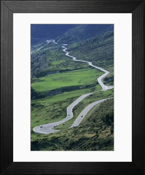 Framed Print : Switchback road, Port d Envalira, Andorra, Pyrenees, Europe Framed Print : Switchback road, Port d Envalira, Andorra, Pyrenees, Europe