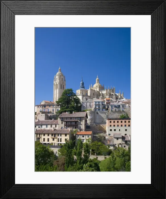 Framed Print : View across city rooftops to the cathedral, Segovia, Castilla y Leon, Spain, Europe Framed Print : View across city rooftops to the cathedral, Segovia, Castilla y Leon, Spain, Europe
