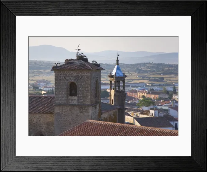 Framed Print : Nesting storks on the Iglesia de San Martin, Trujillo, Caceres, Extremadura Framed Print : Nesting storks on the Iglesia de San Martin, Trujillo, Caceres, Extremadura