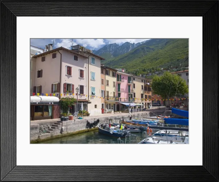 Framed Print : Colourful harbourside houses in the village of Brenzone on the eastern shore of Lake Garda Framed Print : Colourful harbourside houses in the village of Brenzone on the eastern shore of Lake Garda