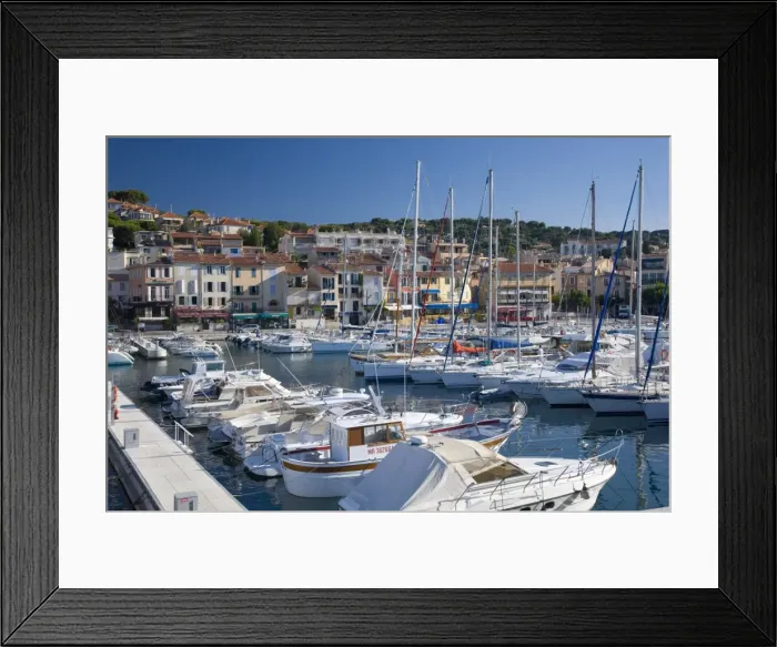 Framed Print : View across the harbour, Cassis, Bouches-du-Rhone, Provence, Cote d Azur Framed Print : View across the harbour, Cassis, Bouches-du-Rhone, Provence, Cote d Azur