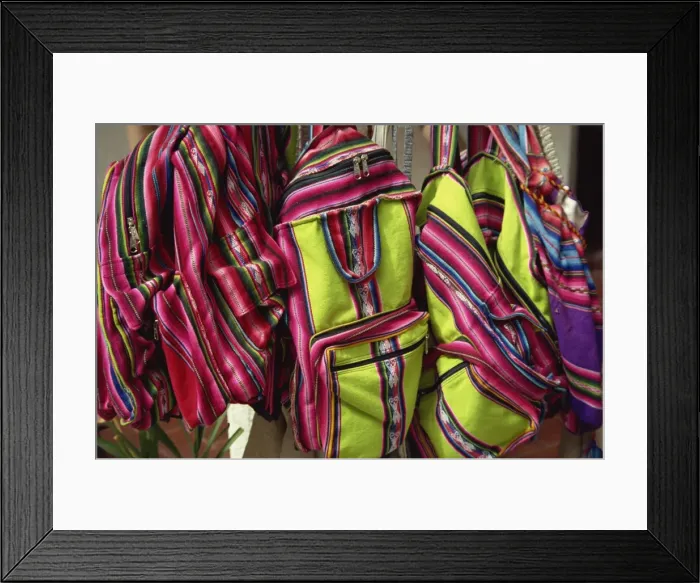 Framed Print : Llama wool bags, La Paz, Bolivia, South America Framed Print : Llama wool bags, La Paz, Bolivia, South America