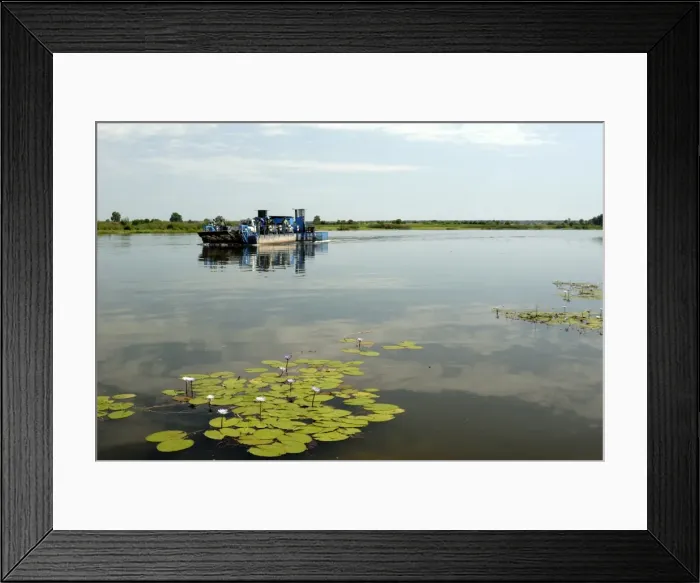 Framed Print : Ferry crossing Okavango River, Shakawa, Botswana, Africa Framed Print : Ferry crossing Okavango River, Shakawa, Botswana, Africa