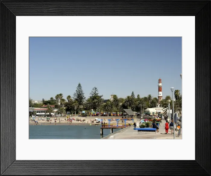 Framed Print : Lighthouse and pier at Swakopmund, Namibia, Africa Framed Print : Lighthouse and pier at Swakopmund, Namibia, Africa