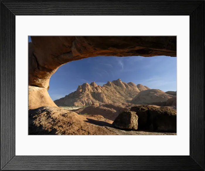 Framed Print : Natural arch, Spitskoppe mountains, Damaraland, Namibia, Africa Framed Print : Natural arch, Spitskoppe mountains, Damaraland, Namibia, Africa