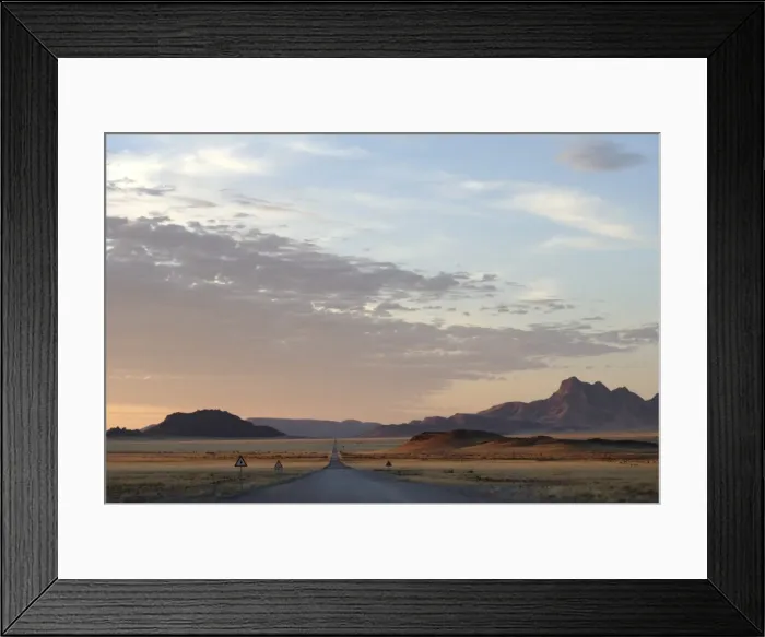 Framed Print : Road through the Naukluft National Park in evening, Namibia, Africa Framed Print : Road through the Naukluft National Park in evening, Namibia, Africa