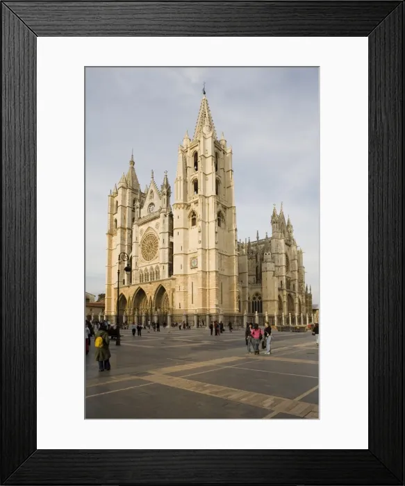 Framed Print : Exterior from the southwest of the Cathedral, Leon, Castilla y Leon, Spain, Europe Framed Print : Exterior from the southwest of the Cathedral, Leon, Castilla y Leon, Spain, Europe