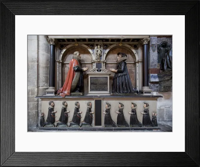 Framed Print : Monument to Thomas Machen, died 1614, his wife and 13 children, Gloucester Cathedral Framed Print : Monument to Thomas Machen, died 1614, his wife and 13 children, Gloucester Cathedral